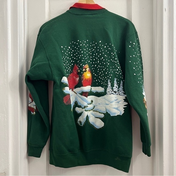 Vintage Pacific Splash Women’s Winter Cardinal Pullover Collared Sweater, S/M - Picture 4 of 5